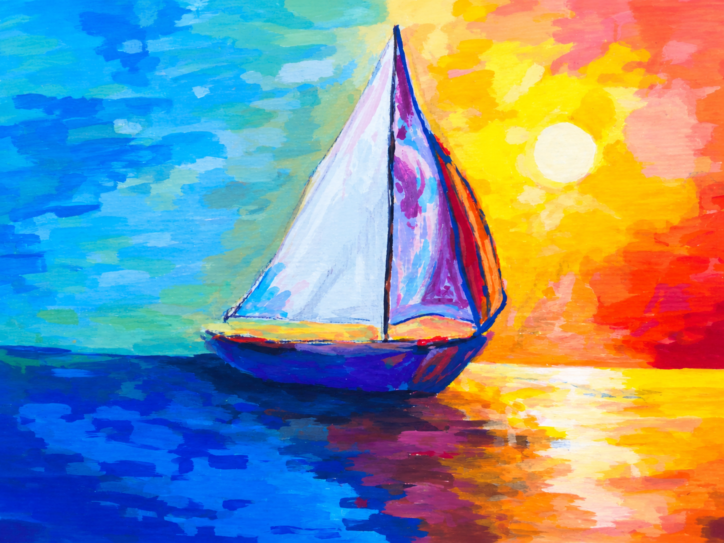 Sailboat painting created by a client